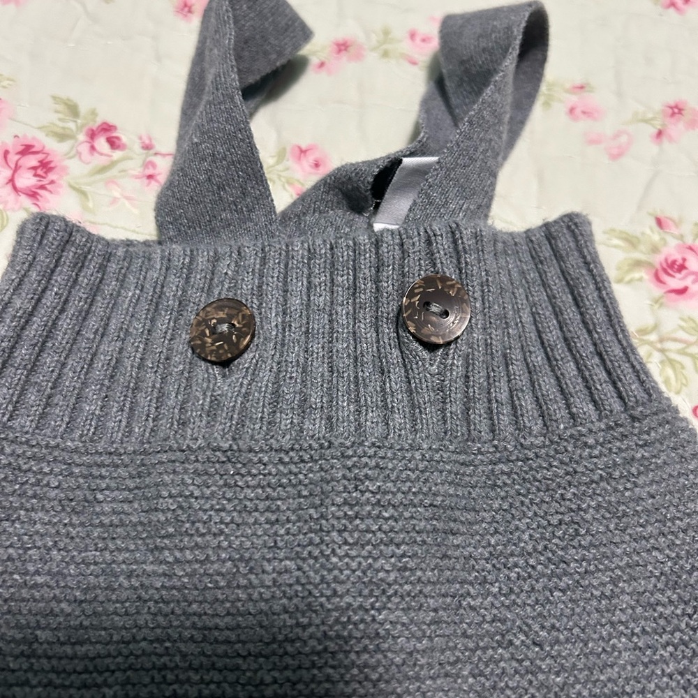 Lindex grey knit overalls size newborn - Picture 2 of 4
